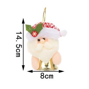 Detail of Santa Claus bell ornament with dimensions 14.5cm by 8cm for tree decoration