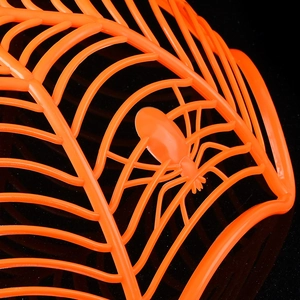 Coupe à bonbons orange en forme de toile d'araignée pour décoration de fête Halloween