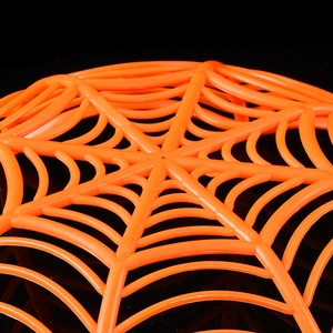 Coupe à fruits orange vif en forme de toile d'araignée pour décoration de fête d'Halloween