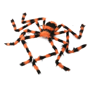 125cm Halloween glowing spider with orange and black stripes for outdoor decoration