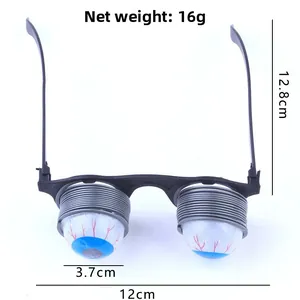 Detail view of spring eyeball glasses with net weight 16g for Halloween prank props