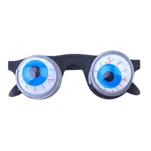Funny spring eyeball glasses with bloodshot blue eyes for Halloween party prank