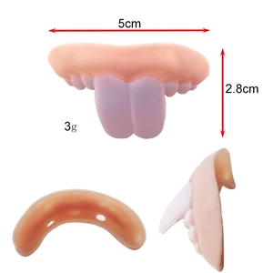 Funny pet dog dentures with realistic purple tongue, dimensions 5cm by 2.8cm, lightweight 3g
