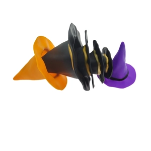 Mini chapeaux de sorcière Halloween orange noir et violet pour décorations artisanales