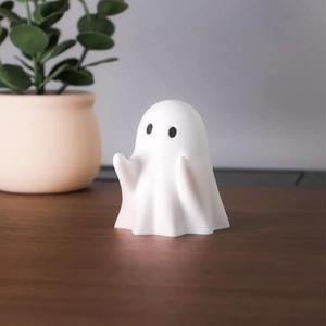 Resin Ghost Pen Holder Cute Cartoon Halloween Desk Decoration Minimalist White Ghost Figurine Office Home Desktop Gift