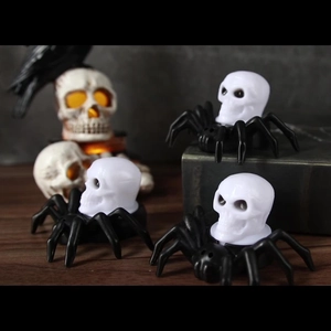 Halloween spider skull LED tea lights for spooky party table decor and atmosphere