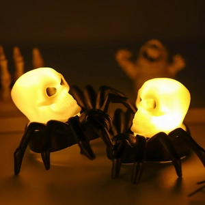 Spider skeleton Halloween LED candle lamps with warm yellow light for party decoration