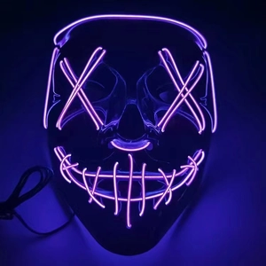 Halloween Scary LED Glowing Mask EL Wire Light Up Horror Mask For Masquerade Cosplay Costume Costume Party Prop For Adult
