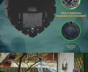 Detail of Halloween spider doorbell battery compartment and HD speaker for loud scary sounds