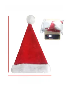 Detailed dimensions of children's LED Christmas hat with plush trim and height of 38cm