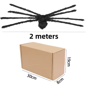 Detailed 2m Halloween glowing spider with its compact 30x8x19cm packaging box