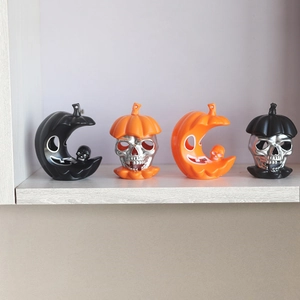 Halloween decorative LED skull and pumpkin moon lights set for festive atmosphere decoration