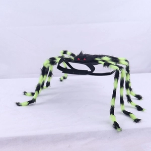 Halloween pet spider costume for dogs featuring black and green furry legs with red eyes