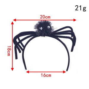 Detailed dimensions of the black spider headband showing the 20cm span and 21g weight