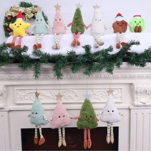Cute Christmas plush doll ornaments with long legs for home fireplace decoration