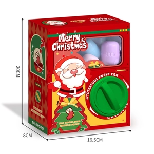Detailed dimensions of Christmas Santa gasholder toy with 20cm height and colorful capsules