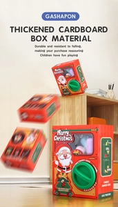 Detail of Christmas Santa gashapon machine made of durable thickened cardboard material
