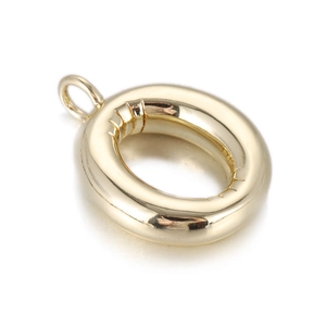 Polished gold initial O letter charm with a closed loop for DIY jewelry design