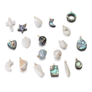 Natural Mother Of Artificial Pearl Abalone Shell Pendant Copper Bail For DIY Jewelry Making Necklace Earring Heart Star Cross Shape Women Gift