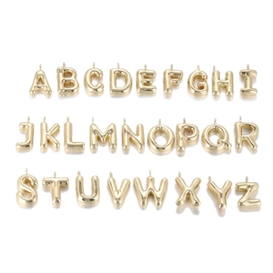 Fashion Puffy Balloon Alphabet Letter Pendant Gold Plated Copper Bubble Initial Charm For DIY Necklace Women Jewelry