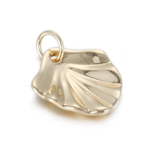 Gouden schelp bedeltje met textuur voor DIY sieraden en ketting accessoires