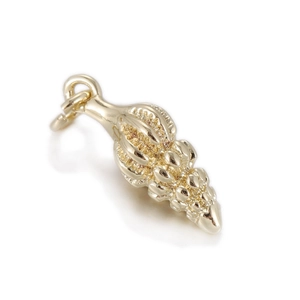 Golden conch shell pendant with textured finish for DIY jewelry and bracelets