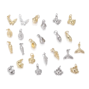 Ocean Style Mini Copper Zirconia Pendants DIY Butterfly Turtle Fish Whale Tail Shell Crab Jewelry Accessory