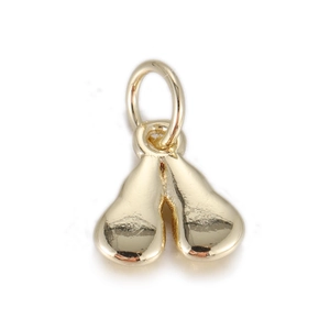 Colgante dorado pulido con doble forma de pera y acabado espejo para joyería DIY