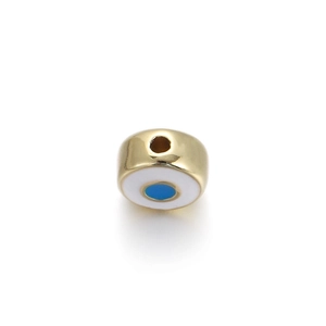 Επίχρυση χάντρα Evil Eye από σμάλτο για DIY κατασκευή κοσμημάτων σε βραχιόλια και κολιέ