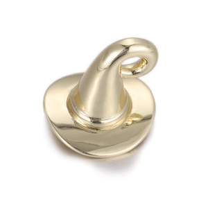 Polished gold wizard hat charm with top loop for DIY punk jewelry making projects