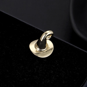 Golden wizard hat charm pendant with hanging hole for DIY punk jewelry making