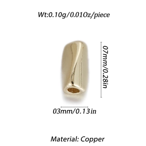Macro detail of copper metal spacer bead with dimensions 7x3mm for jewelry making