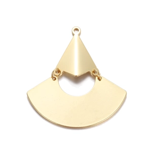 Goldener Regenbogen-Halbmond-Anhänger mit geometrischem Ausschnitt für DIY-Schmuck