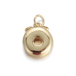 Polished golden doughnut-shaped ring pendant for DIY jewelry and accessories
