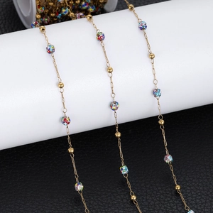 Handgemaakte 14k vergulde ketting met kleurrijke zirkoon kralen voor DIY sieraden maken
