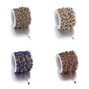 DIY Handgemaakte Roestvrij Stalen 14K Vergulde Strass Kraal Spoel Ketting Voor Sieraden Maken Accessoires DIY Benodigdheden