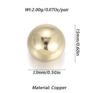 Detailed view of a 13x15mm 14K gold-plated copper bead for DIY jewelry making