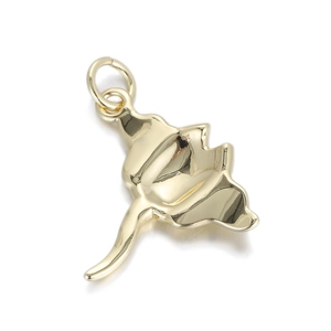 Polished 14K gold-filled manta ray pendant for DIY necklace and bracelet jewelry making