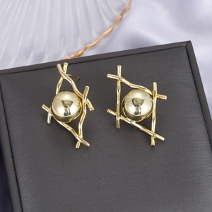 Fashion Copper Zirconia Stud Earrings For Women Gold Plated Geometric Bowknot Heart Tassel Hoop Earrings Jewelry Gift