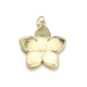Detailed close-up of golden cherry blossom flower pendant with matte texture finish