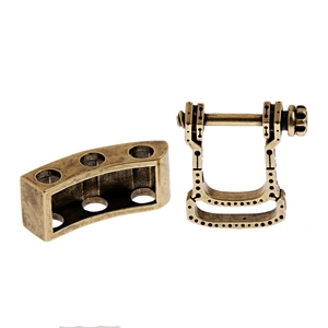 Fibbia regolabile in bronzo per bracciali paracord con grillo a U per uomo