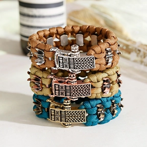 Bracelet de Survie en Paracorde Fait Main pour Hommes Boucle en Alliage Rétro Camping Randonnée Bijoux Mode Tissé
