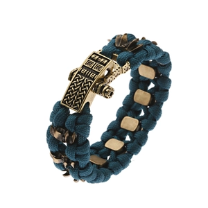 Bracelet de survie en paracorde avec boucle métallique en bronze de style celtique