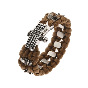 Bracelet de survie en paracorde pour hommes avec breloque vintage en alliage