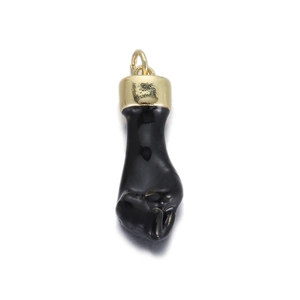 Colgante de puño negro con metal dorado para creación de joyería artesanal y collares