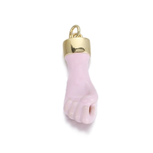 Roze emaille vuist hanger met gouden plating voor DIY sieraden maken en kettingen