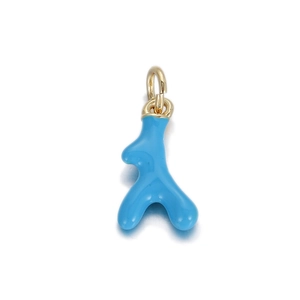 Blauwe koralen hanger met vergulde afwerking voor DIY sieraden en kettingen