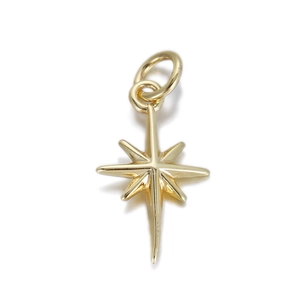 Vergulde noordster hanger met dubbele ringen voor het maken van eigen sieraden