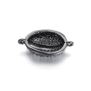 Colgante con forma de concha en color negro con circonitas para la creación de joyería