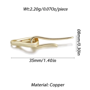Macro-detail van vergulde koperen sluiting voor DIY-sieraden met maatgegevens